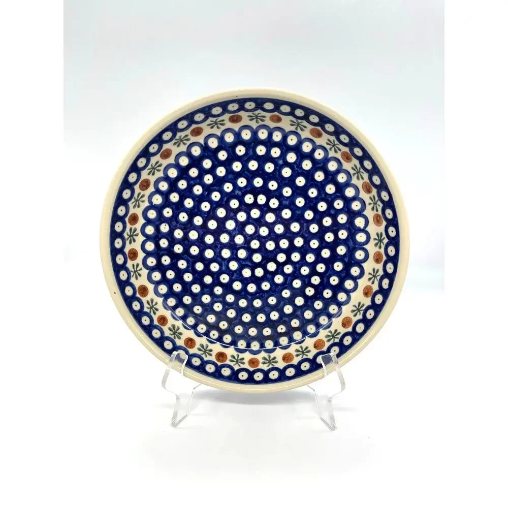 Boleslawiec Polish Pottery Pie Dish Plate Hand Made in Poland 9.5